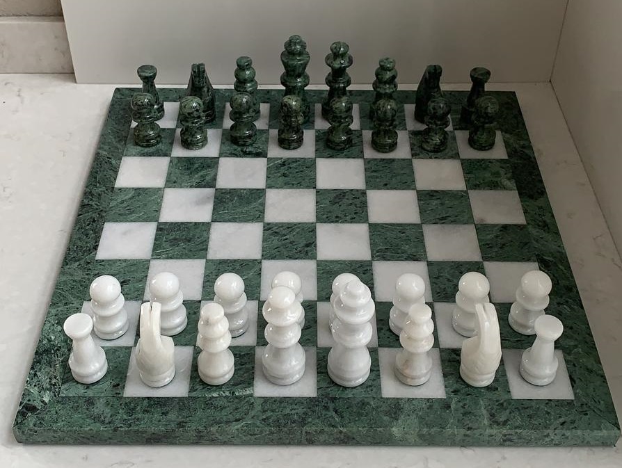 absorptie Veronderstelling Onbekwaamheid Natuurstenen marmer schaakbord groot 40,5 x 40,5cm